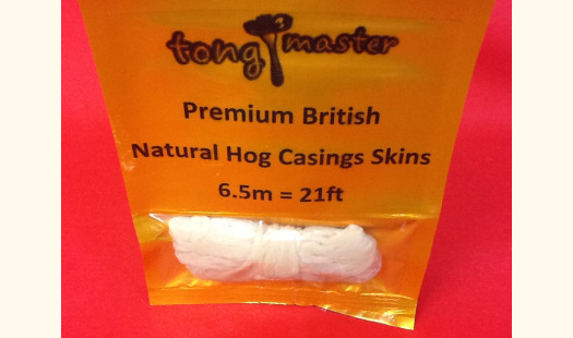 British Natural Skins Hog Casings 36/40 6.5m over 21ft ( fill 5 - 6kgs per pack)